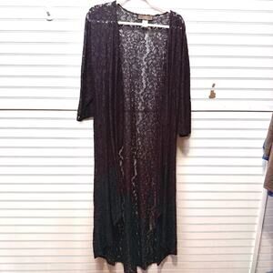 L & B Lucky & Blessed Western Lace Open Front Duster from Boot Barn Size M